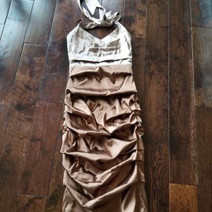 Le Chateau Bronze Ruched Dress